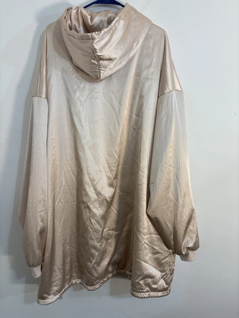 Kitsch Glazey Satin Hoodie Loungewear Charcoal Wearable Blanket w/ Pockets OSFM